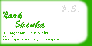 mark spinka business card
