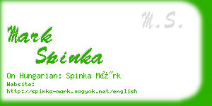 mark spinka business card